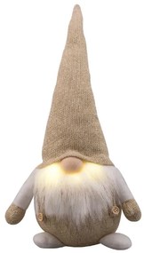 LED svetelná dekorácia LED škriatok, 31 × 17 × 13 cm, biela, zlatá