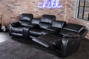 Sedacia súprava Relax 42813 Hollywood 3-sedenie Čierna  - Komfort-nábytok