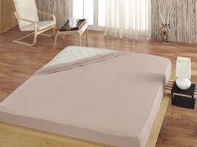 Napínacia plachta na matrac- svetlohnedé froté 200/200/25