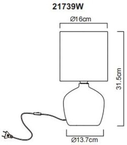 Globo 21739W - Stolná lampa MARBLE 1xE14/40W/230V biela