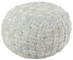 Svetlo modrý okrúhly prepletaný puf Crocheted - Ø 48 * 35 cm
