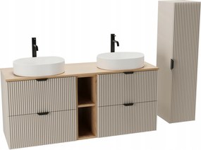 Sada: Skriňa s regálom 140 cm a stĺpikom Kašmír/Orech, regál Willy