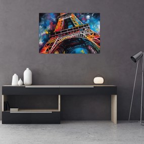 Obraz - Maľba Eiffelovej veže II. (90x60 cm)