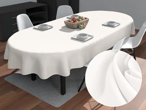 Biante Dekoračný oválny obrus Rongo RG-032 Krémový biely 100x140 cm