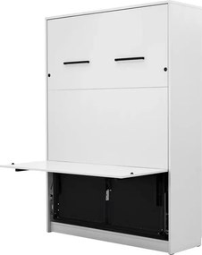 Vertikálna sklápacia posteľ Genius 140x200 s písacím stolom - biely mat