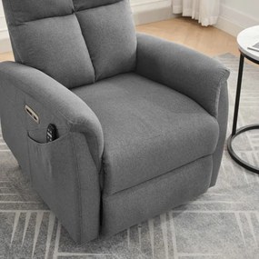 Polohovacie kreslo sivý, elektrické TV-929 GREY2