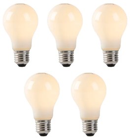 Sada 5 LED žiaroviek s opálovým sklom E27 1W 80lm 2200K