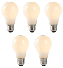 Sada 5 LED žiaroviek s opálovým sklom E27 1W 80lm 2200K