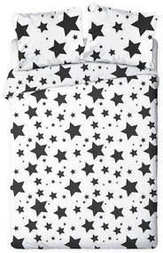 FARO -  FARO Francúzske obliečky Hviezdy čiernobiele Bavlna, 220/200, 2x70/80 cm