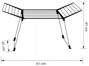 Erga Model 205, stabilný rozkladací sušiak na bielizeň 170x61x97 cm, biela-šedá, ERG-SEP-1251SSM205WHI