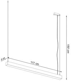 Závesné LED svietidlo Pinne 117, 1x LED 31w, 3000k, s