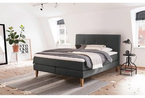 Antracitová boxspring posteľ 180x200 cm Stockholm – Meise Möbel