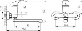 Ferro One, vaňová paneláková batéria 150 mm, chrómová, BFO3A