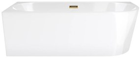 D‘Eluxe - VANE - Voľne stojaca akrylátová vaňa RELAX RS17L Ľavá xcm Voľne stojaca vaňa biela 170 73 58 170x73cm biela + Sifón CLIK CLACK - farba Zlatá