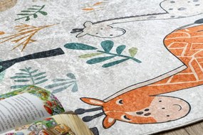 Detský koberec protišmykový BAMBINO 61570 krémový / zelený kruh