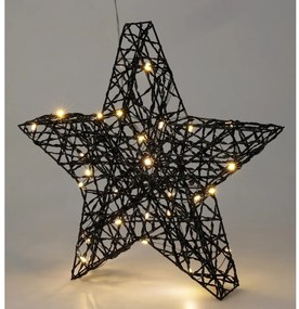 Vianočná LED hviezda Blackwire čierna, 30 x 30 cm