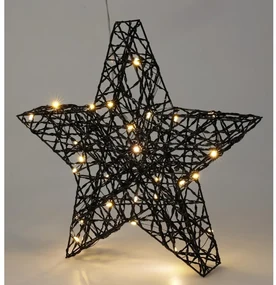Vianočná LED hviezda Blackwire čierna, 30 x 30 cm