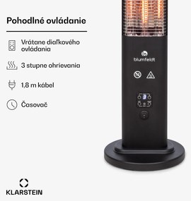 Blumfeldt Heat Guru Plus, vonkajší sálavý ohrievač, 1200 W, 3 nastavenia ohrevu, diaľkové ovládanie