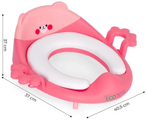 WC sedátko pre deti, rúčky, mäkký vankúšik, ružový ECOTOYS