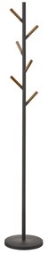 Čierny stojací vešiak s detailmi z bukového dreva YAMAZAKI Plain Pole Hanger