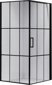 BPS-koupelny Štvorcový sprchový kút BS13A 80x80 čierna/transparent + vanička ST02A BL čierna