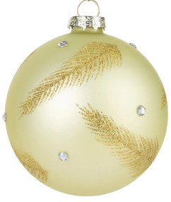 SKLENENÁ VIANOČNÁ BANKA NA STROMČEK SADA 4 KS (FI) 10CM ŠAMPANSKÉ