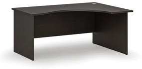 Ergonomický kancelársky pracovný stôl PRIMO WOOD, 1600 x 1200 mm, pravý, wenge