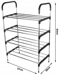 Verk 01841 Regál na obuv pre 12 párov topánok strieborný