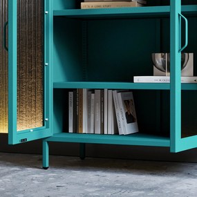 Vitrína GINA, 800 x 1015 x 400 mm, Modern: morská farba