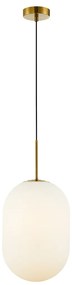 Závesné svietidlo Alias, 1x biele sklenené tienidlo, (fi 24cm), g