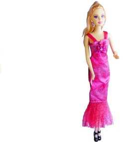 LEAN TOYS Bábika vo večerných šatách - ružová