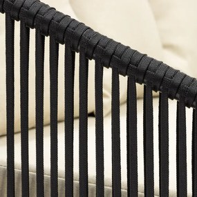 Záhradný nábytok na terasu – pohovka, kreslá a stolík Springos GF0116 čierno-béžová súprava