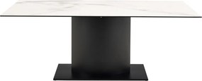 Jedálenský stôl Marbella 200 cm čierny/mramorovo biely