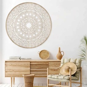 Luxusná drevená mandala na stenu 3D dekorácia do interiéru | HELA: HDF - Orech 30 cm 4341-79186 HDF0342