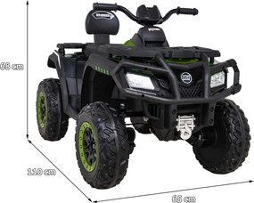 Ramiz Štvorkolka XT-Speed pre deti zelená + pohon 4x4 + EVA kolesá + pomalý štart + MP3 rádio + LED