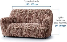 Bielastické poťahy UNIVERSO NOVÉ žíhané hnedé dvojkreslo (š. 120 - 160 cm)