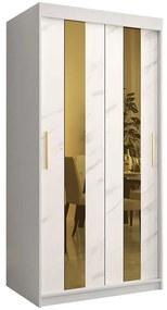 Skriňa Platinum Pole 100 biely mramor/biely