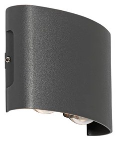 Vonkajšia nástenná lampa tmavosivá vrátane LED 4-svetlo IP54 - Silly