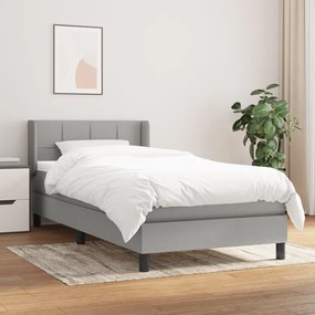Boxspring posteľ s matracom bledosivý 100x200 cm látka 3129689