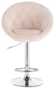 LuxuryForm DESIGN Barová stolička VERA VELUR na striebornom tanieri - krémová