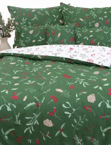 Vianočné bavlnené obliečky Renforcé - Cezmínové vetvičky