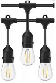 LED vonkajší dekoratívny reťazec 20xE27/1W/230V 20 m IP65 čierny