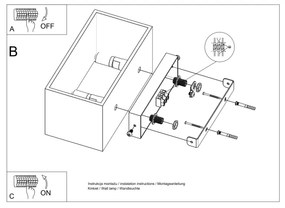 QUAD MAXI Nástenné svetlo, čierna SL.0527 - Sollux