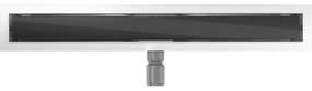 Mexen Flat nerezový sprchový žľab 50 cm vzor čierne sklo, 1026050-15