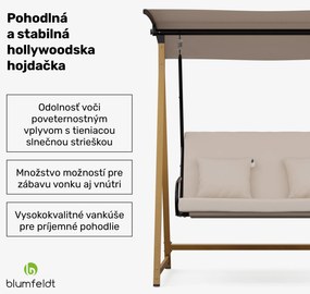Blumfeldt ZenGrove, hollywoodska hojdačka, 2-miestna, individuálne nastaviteľná, oceľ s práškovou povrchovou úpravou, odolná voči poveternostným vplyvom