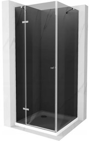 Mexen Roma sprchová kabína, kyvné dvere 100 x 100 cm, grafitová čierna, chrómová + závesný bidet Flat, biela