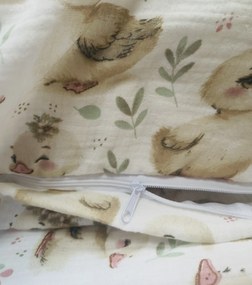 Mušelínové obliečky Kačičky TiaHome - Detský set 130x90cm + 65x45cm