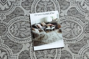 Šnúrkový okrúhly koberec SIZAL LOFT 21193 BOHO slonovinová kosť - sivý