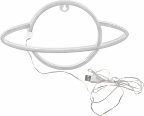 LED Neónová nástenná dekorácia PLANET LED/3W/3xAA USB modrá/žltá