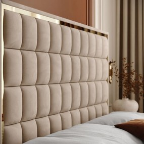 VYSOKÁ ČALÚNENÁ POSTEĽ NOEMI GOLD 160X200 ROYAL VELVET 170